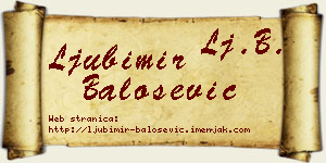Ljubimir Balošević vizit kartica
